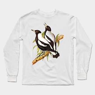 Australian Magpie Bird Illustration Long Sleeve T-Shirt